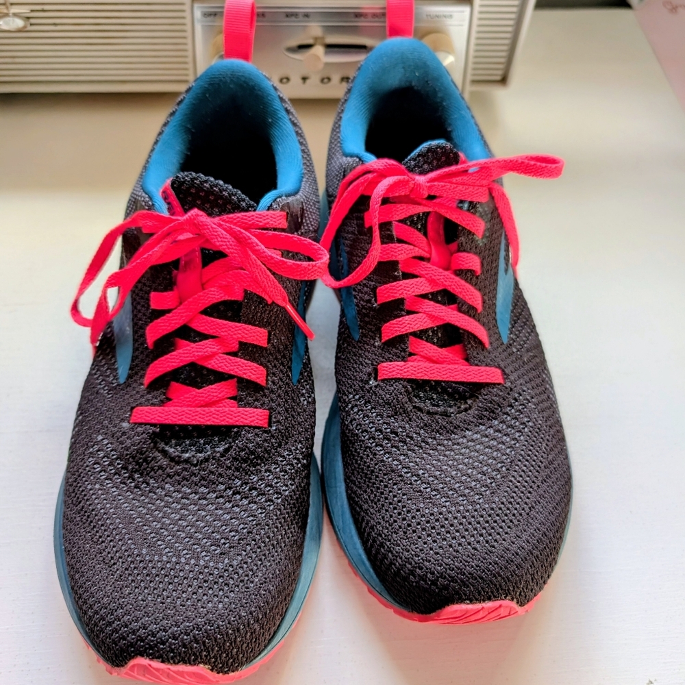 Brooks Revel Running Shoes Women’s 8.5 Black Teal Pink Athletic Sneakers - Picture 4 of 8
